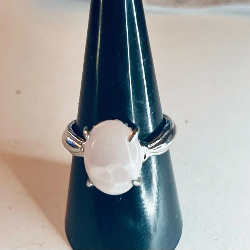 New Natural Rose Quartz Boho Sterling Silver Minimalist Arizona Artisan Ring